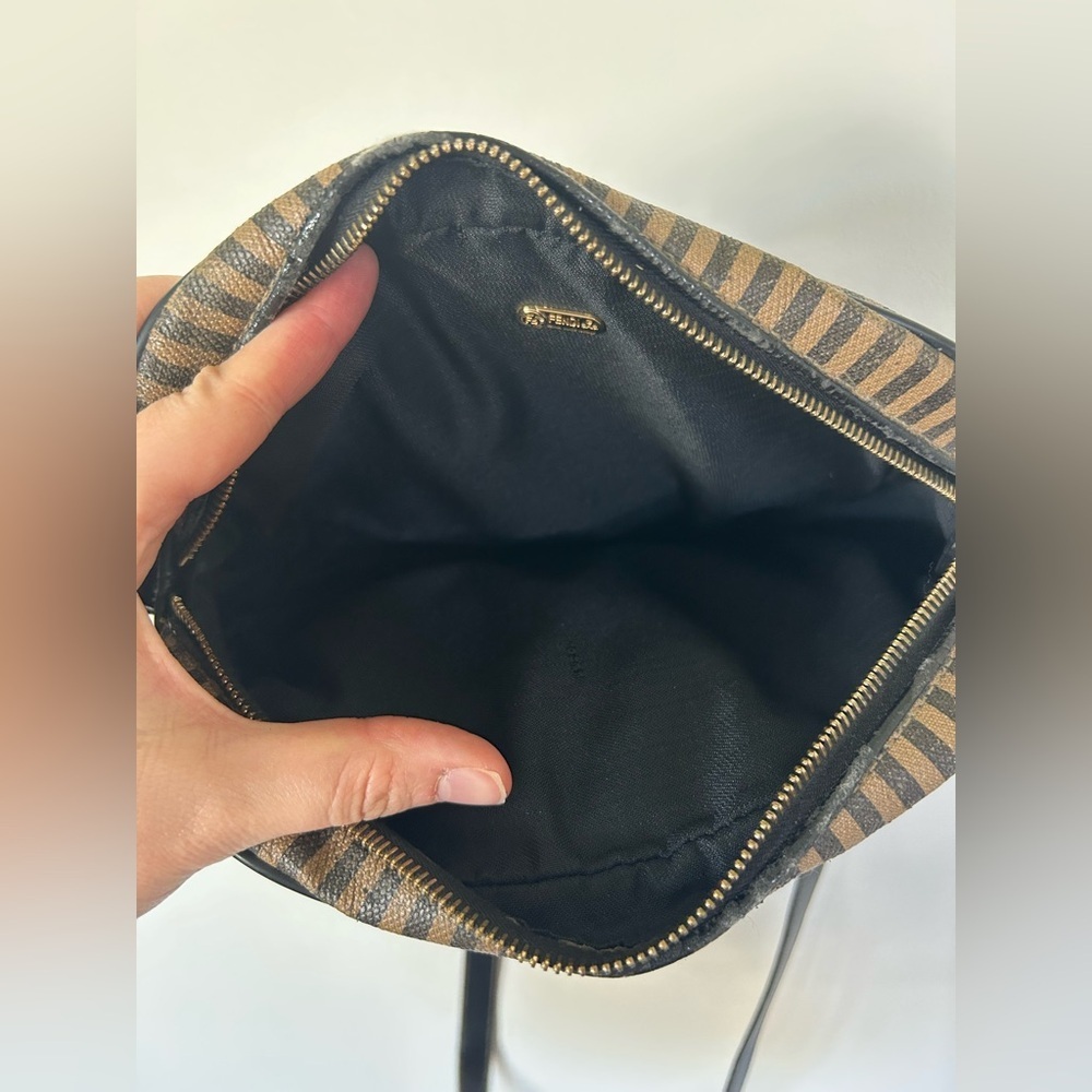 Vintage Fendi Crossbody Bag Striped canvas with leather crossbody strap - Picture 13 of 16